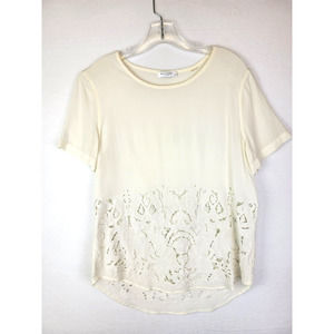 Equipment Cream Lace Blouse